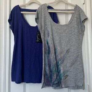 Bundle of 2 Millennial Cap-sleeve Scoop-neck Cutout-back Dynamite T-shirts